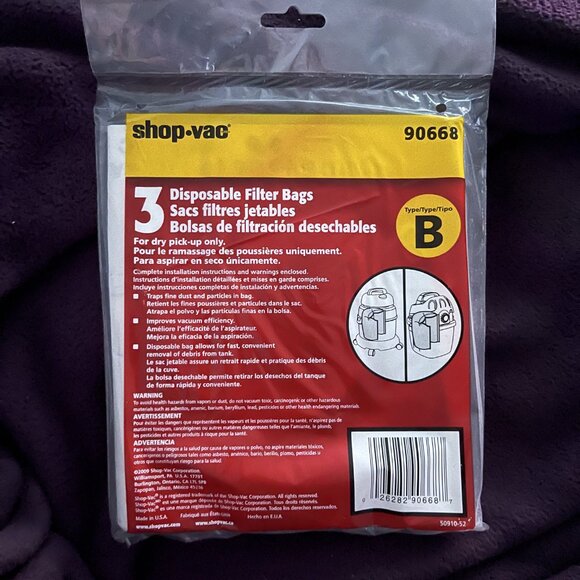 Shop-Vac Disposable Filter Bags 90668 - Picture 2 of 2